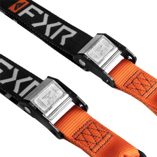 FXR 1.5" Tie-Down Straps - Black/Orange (2 Pack)