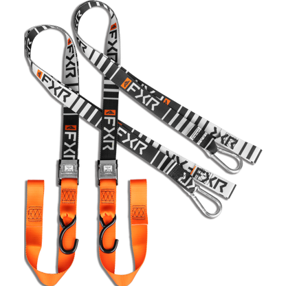 FXR 1.5" Tie-Down Straps - Black/Orange (2 Pack)