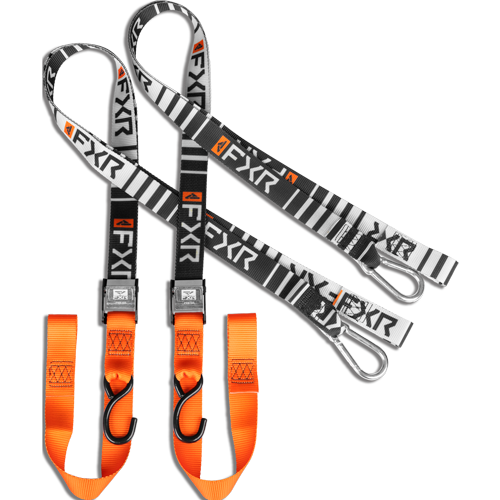 FXR 1.5" Tie-Down Straps - Black/Orange (2 Pack)