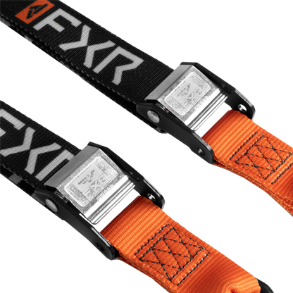FXR 1.5" Tie-Down Straps - Black/Orange (2 Pack)